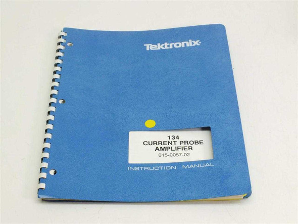 Tektronix 134 Current Probe Amplifier Instruction Manual 015-0057-02 — front cover, blue spiral-bound