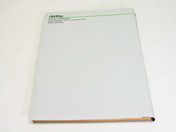 Anritsu MP1570A Operation Manual Vol. 4 – back cover with Anritsu Corporation address block and green accent stripe