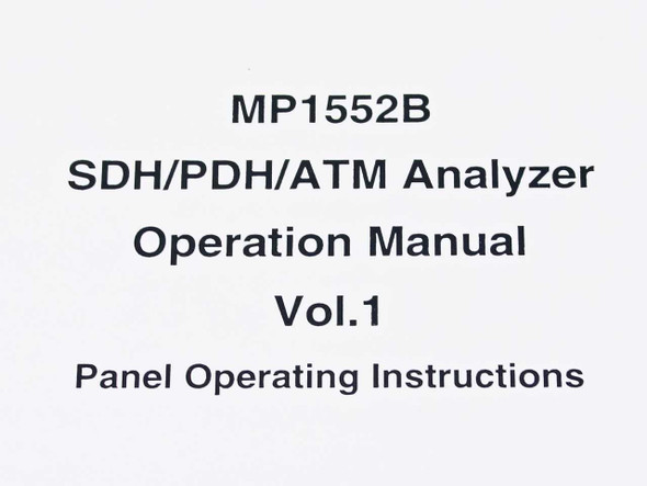 Anritsu MP1552B Operation Manual Vol. 1 — title page closeup showing Panel Operating Instructions designation