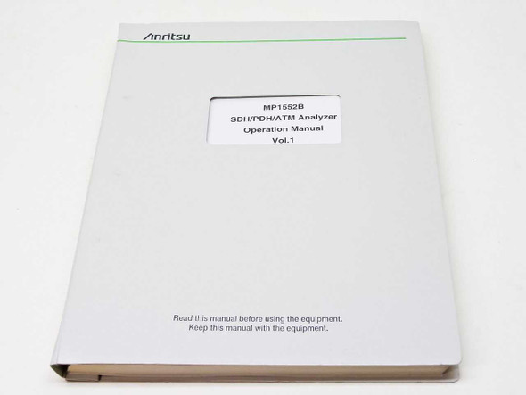 Anritsu MP1552B SDH/PDH/ATM Analyzer Operation Manual Vol. 1 — front cover view showing binder and title label