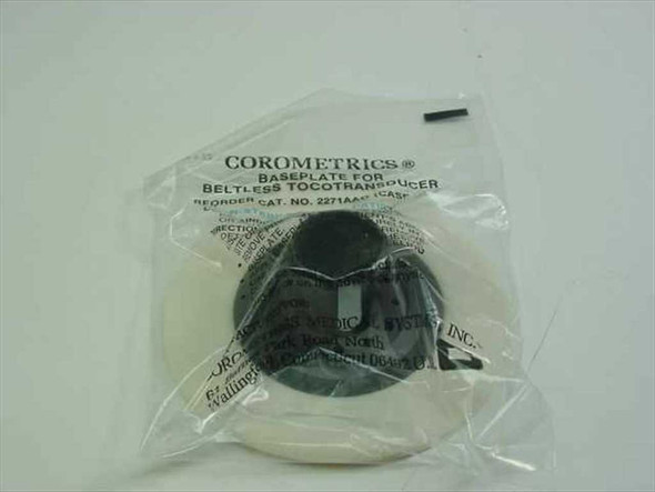 Corometrics 2271AAO Beltless Tocotransducer Baseplate — single individually wrapped unit showing packaging label with catalog number