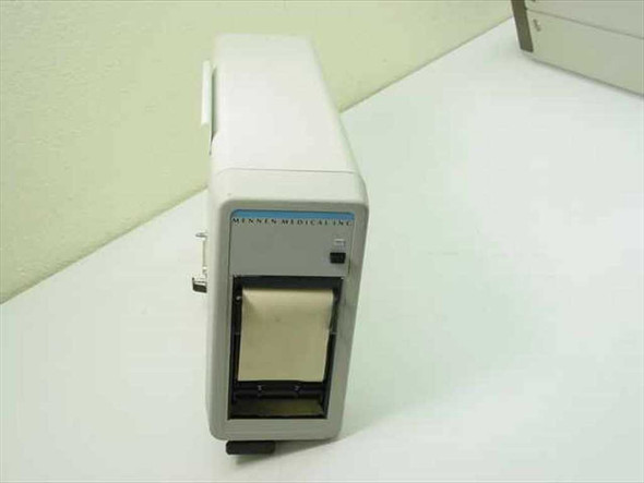 Mennen Medical 275-020-010 recorder printer – front panel view showing paper output slot and blue brand label