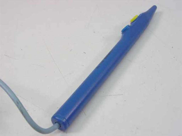 Cameron Miller 40-1516 electrosurgical pencil handle — right side view with attached grey cable