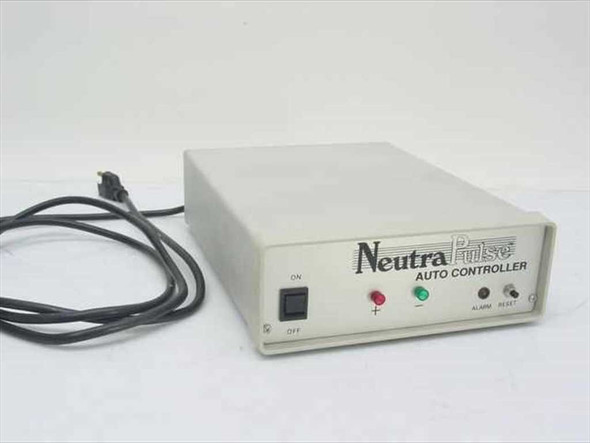 Neutra Pulse Auto Controller DC Ionization System — front panel view showing ON/OFF switch, LED indicators, Alarm and Reset controls with AC power cord