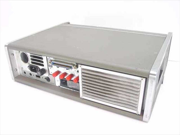 HP 8620C Sweep Oscillator – rear panel view showing power inlet, parallel interface connector, rear switches, and ventilation