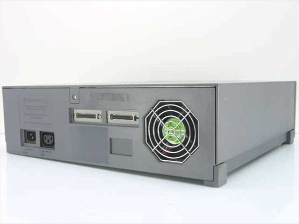 HP C1533A SCSI tape drive enclosure – rear view showing dual 68-Pin SCSI connectors, AC inlet, and cooling fan