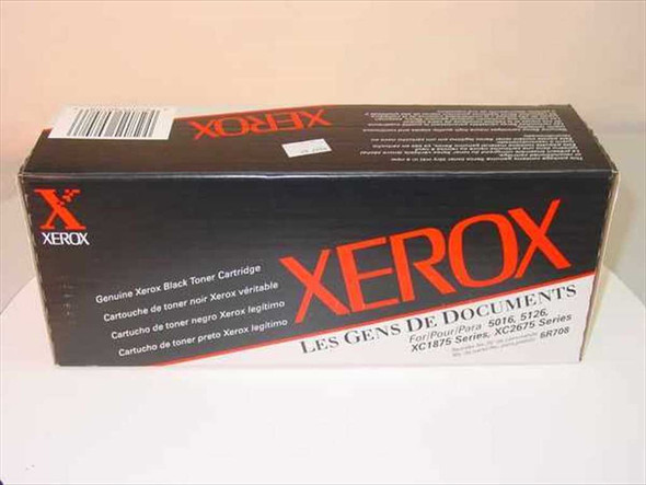 Xerox 6R708 genuine black dry ink toner cartridge in original retail box, compatibility listed for 5016, 5126, XC1875 Series, XC2675 Series