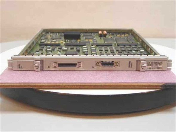 Nortel NTFN58GA HSSI FP Card – faceplate edge view showing HSSI SCSI-style port and DB9 connector