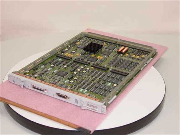 Nortel NTFN58GA HSSI FP Card – top view of PCB showing components, large ICs, and memory chips on anti-static foam