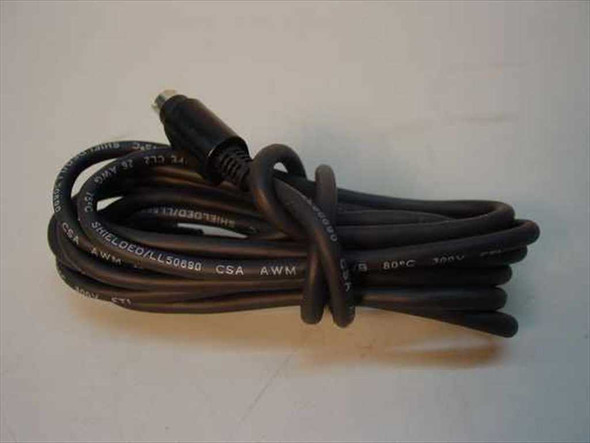 PS/2 extension cable coiled — black shielded jacket with CSA AWM LL50890 markings visible along cable
