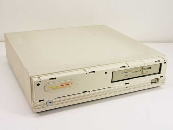 Compaq DeskPro 286n Model 3010 desktop PC – front right three-quarter view showing floppy drive bay and missing face plate area