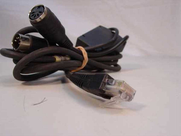 Symbol LT 1880 cable close-up of DIN male and female connectors with RJ45 end and inline module