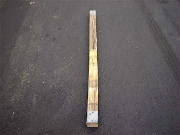 Frank MFG pole tent ridge beam 5 ft 11-1/4 in — full length view of wood beam on pavement