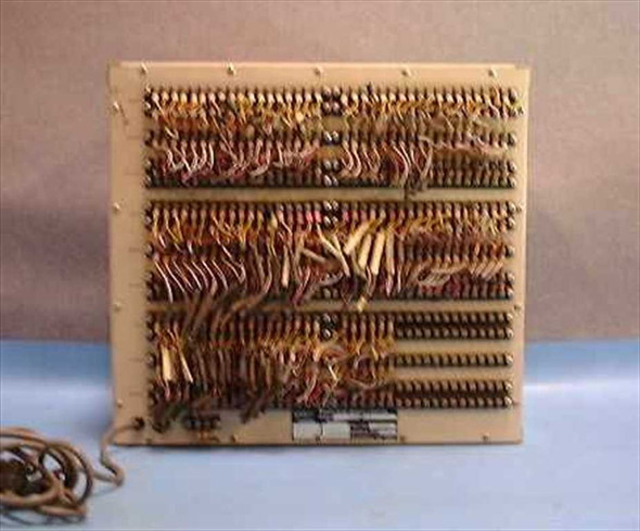 Validyne TR41S-96TT thermocouple reference junction — rear view showing 96-channel wiring harness with dense copper wire terminations across the board