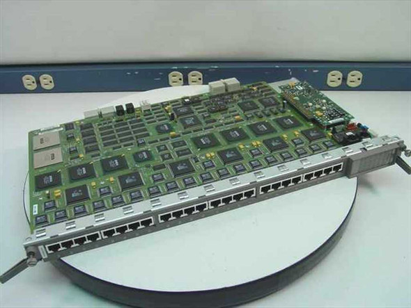 Nortel Bay Networks 5625 10/100 Autosensing Ethernet Switch blade – front view showing 24 RJ-45 ports along bottom edge and populated PCB