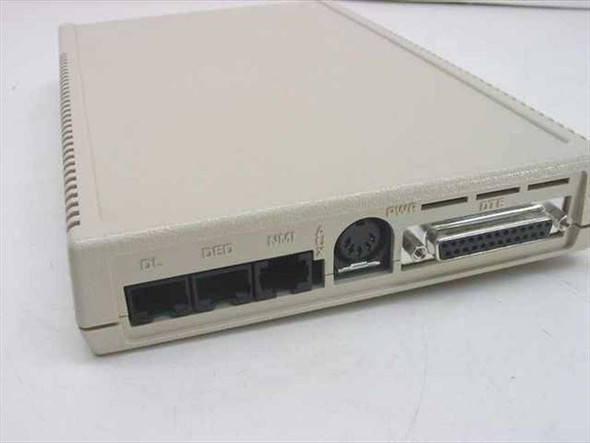 Racal-Datacom DSU 6424 rear panel showing RJ line ports, DIN power connector, and DB-25 DTE interface connector