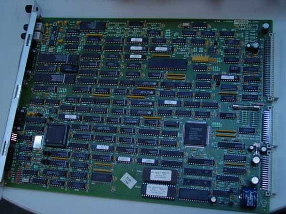 Cabletron IRBM 9000224-11 Fiber Ethernet Console Module — top-down view of full PCB showing populated board with ICs, memory chips, and edge connector