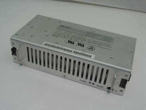 HP D4898-63003 hot-swap power supply – bottom/rear view showing vent grille, POWER and ONLINE indicators