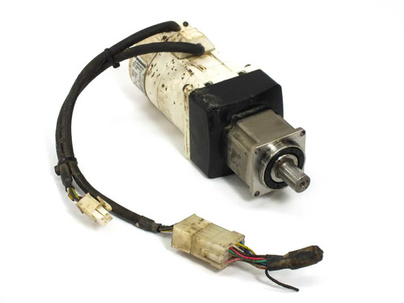 Panasonic MSMA022A1E AC Servo Motor with Apex AB042-S2-P2 planetary gear head – rear three-quarter view showing output shaft and connectors
