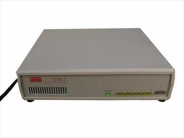 Altos TCU/2 A MultiDrop Unit – front panel view showing POWER/RS-232 port indicator LEDs and beige desktop enclosure