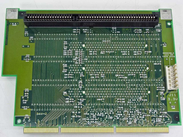 IBM 06H9086 riser card – PCB rear/solder side showing trace layout, J11 3.3V jumper marking, and board edge connectors