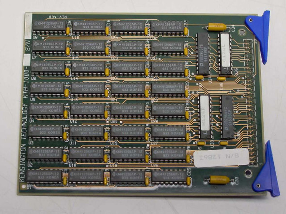 Kensington KTH-1000 memory module – rear label side showing KM41256AP-12 Samsung RAM chips and board silkscreen