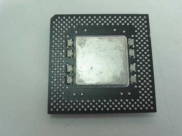 Intel Pentium MMX SY059 FV80503166 166MHz Socket 7 CPU — top view showing heatspreader and SPGA pin field