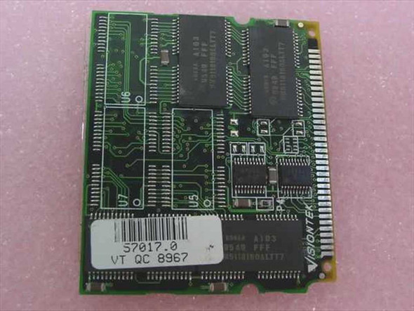 Toshiba PA2027U 8MB SO-DIMM laptop memory module — front side showing VisionTek label and barcode sticker S7017-0 VT QC 8967