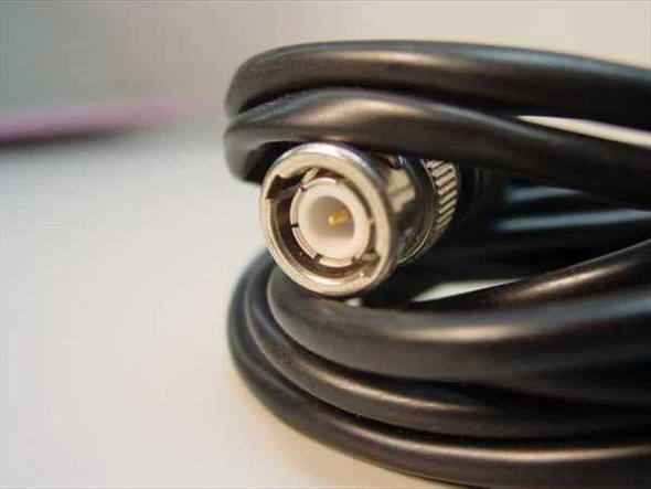 General Cable 3CC 4SH coaxial cable close-up of BNC male connector end