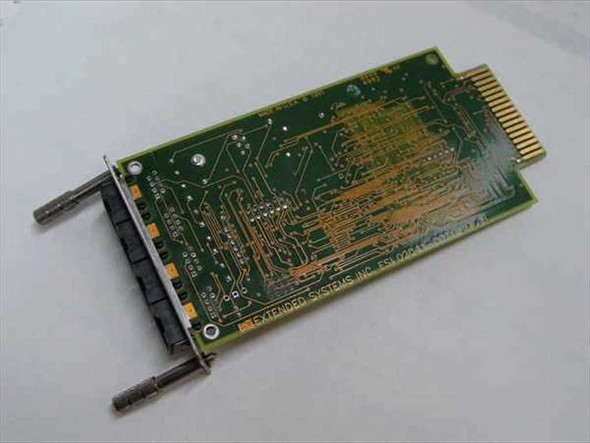 Extended Systems ShareSpool XL 3211 network card — bottom/solder side view showing PCB traces and board label