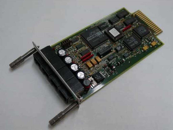 Extended Systems ShareSpool XL 3211 4-port network card — top/component side view showing PCB with ICs and RJ-45 port bracket