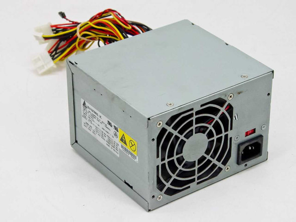 IBM Delta DPS-200PB-76A 200W ATX power supply – front and right side view showing cooling fan and IEC AC inlet