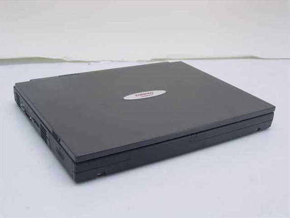Compaq Armada 3500 laptop closed – top/front angle showing Compaq logo on lid