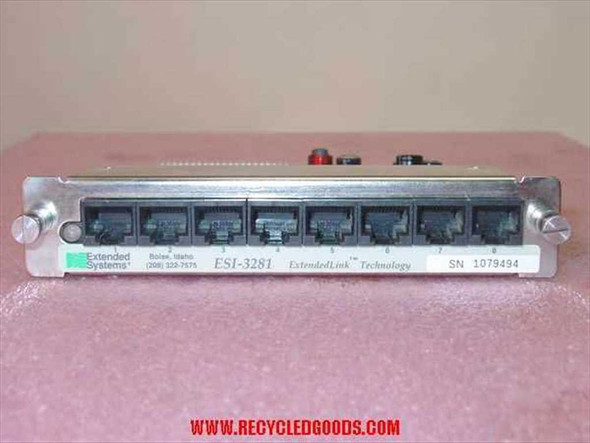 Extended Systems ESI-3281 Sharespool XL 8-port ExtendedLink module — front panel showing all 8 RJ ports and label