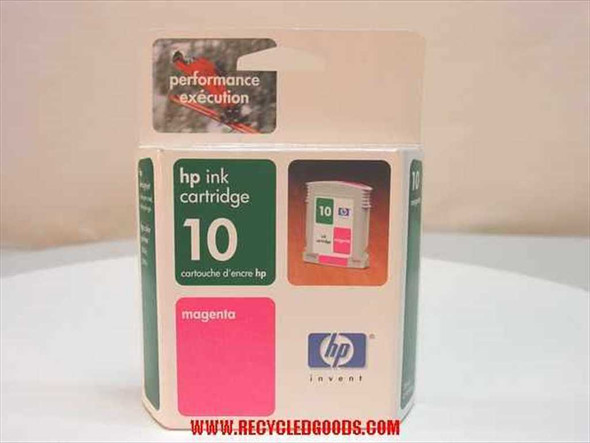 HP C4843A Ink Cartridge 10 Magenta – front of retail box showing HP branding and color label