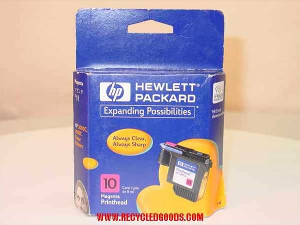 HP C4802A HP 10 Magenta Printhead in original Hewlett Packard retail box — front view showing HP logo and product label
