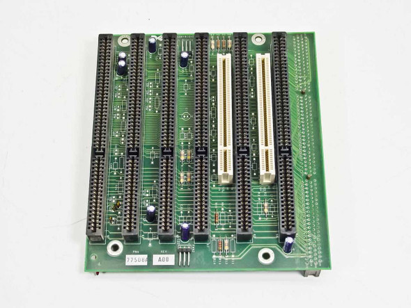 Dell 77508A ISA PCI riser card front view showing six ISA slots and two PCI slots on green PCB