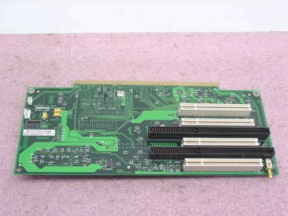 Compaq 178936-001 DeskPro EN riser card top view showing 2 ISA and 4 PCI expansion slots on green PCB