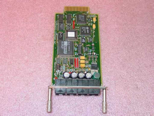 Extended Systems ShareSpool XL-3210 print server card — top/component side showing PCB, main controller IC, and 4-port RJ-45 connector bracket