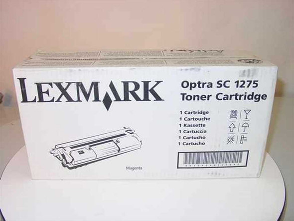 Lexmark 1361753 Magenta Toner Cartridge for Optra SC 1275 – front of box showing product name and cartridge illustration