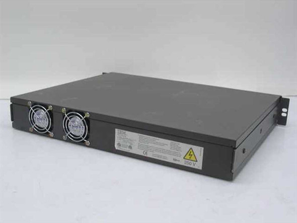 IBM 8272-108 Token Ring LAN Switch – rear view showing dual cooling fans and IBM rating label