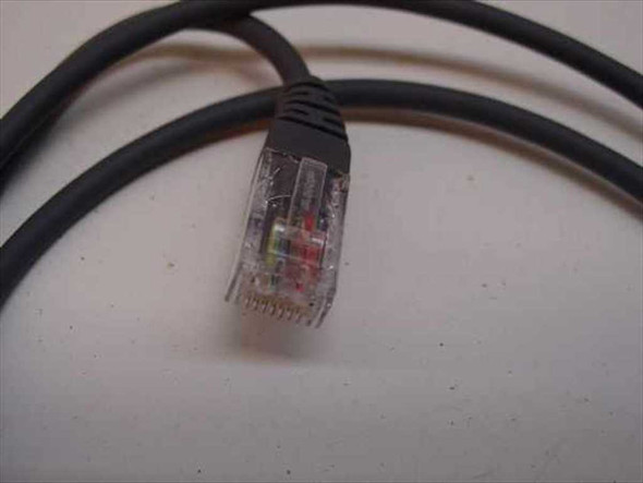 Intermec Magscan Wedge Adapter Cable – close-up of RJ45 connector end with clear plastic housing