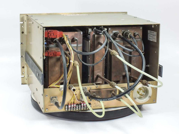 Drytek DRY-KW1 RF Power Supply rear view showing internal wiring harness, transformers, and power connector