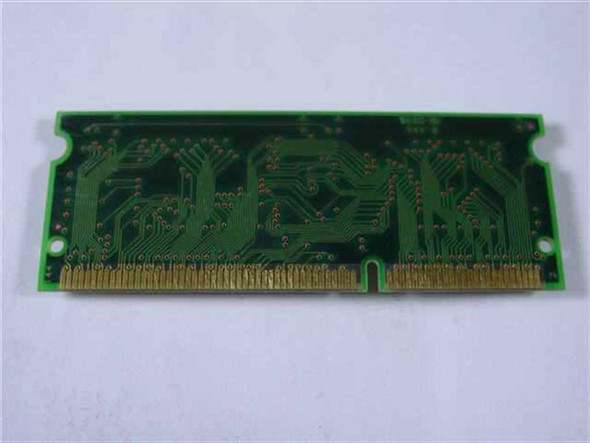 Samsung KMM966G256BQN-G0DE 256MB SO-DIMM — rear PCB side showing solder traces and 144-pin gold edge connector