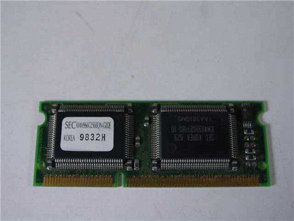 Samsung KMM966G256BQN-G0DE 256MB PC100 SO-DIMM SDRAM module — component side showing SEC label with part number and date code 9832H