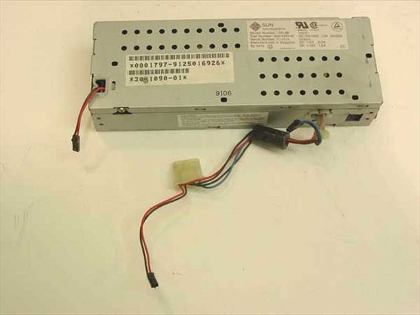 Sun Microsystems CR-86 300-1090-01 35W power supply – top and side view showing vented metal chassis with output wiring harness