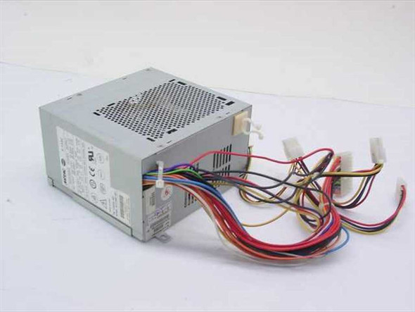 Mitac X-145C 145W desktop switching power supply – three-quarter view showing output cables and Molex connectors