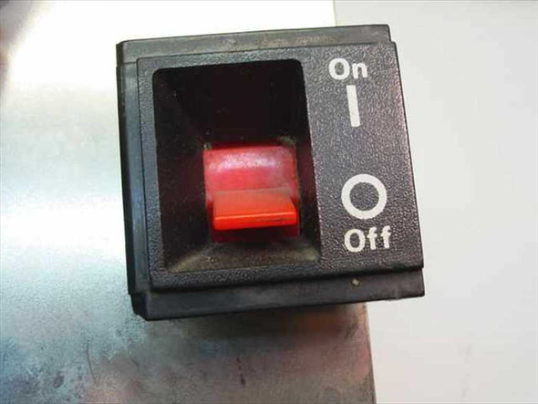 Power Tronic PTA-4200CF external red rocker On/Off power switch close-up