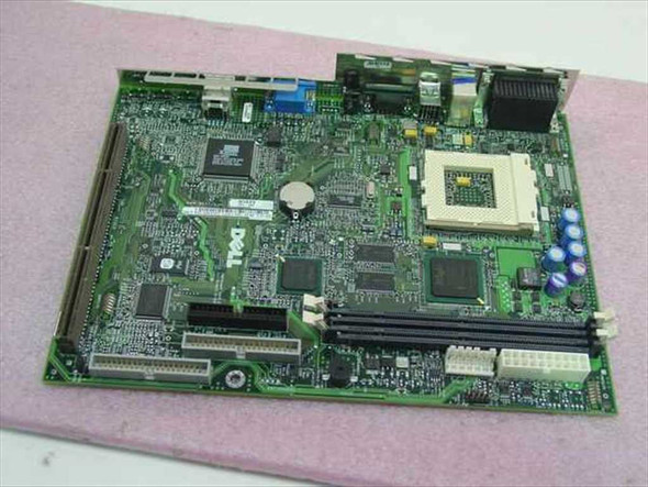 Dell MX-036XMT Socket 370 motherboard top view showing PCI slots, DIMM slots, and Socket 370 CPU socket