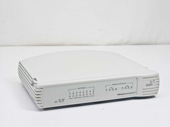3Com 3C16754 OfficeConnect Dual Speed Hub 16-Port — front panel view showing port status LEDs and network utilization indicators